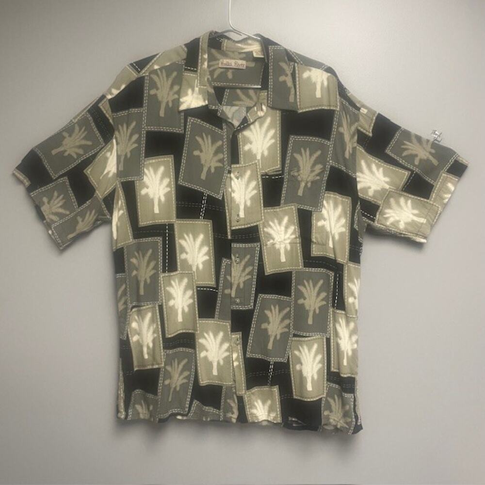 Hollis River Men's Tropical Palm Hawaiian Front Button Shirt - Size XL